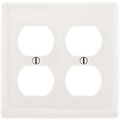 Hubbell Wiring 2-Gang Duplex Wall Plate - White P82W